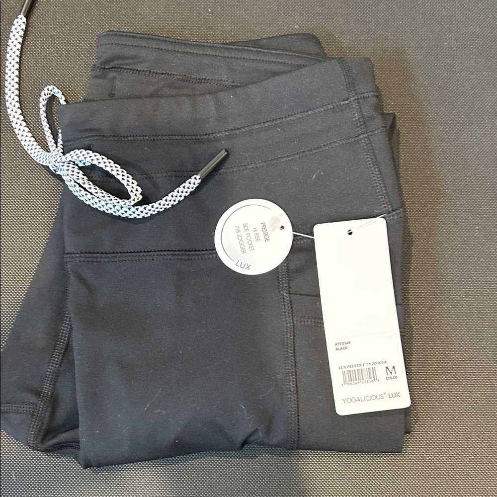 Yogalicious Black Women's Active Leggings with Drawstring